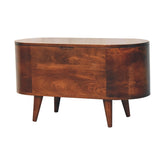 California Walnut Rounded Lid up Blanket Box